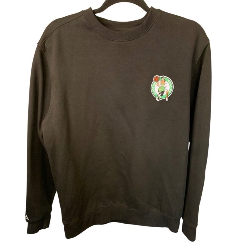 Antigua Boston Celtics Embroidered Crewneck Sweatshirt Black Mens Medium